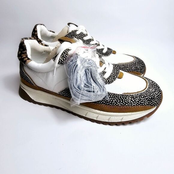 NEW Madewell Kickoff Trainer Sneakers Leather and Spot Mix Calf Hair Size 9 NIB - Picture 4 of 13